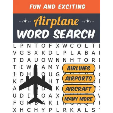 Airplane Word Search: Airline Pilot Gifts Aviation Themed Puzzles for Adults
