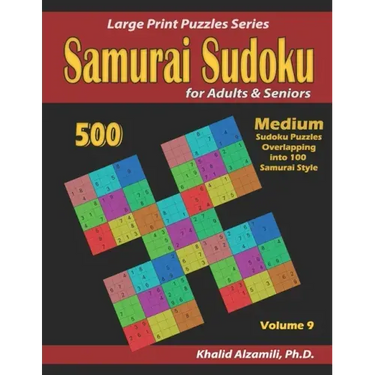 Samurai Sudoku for adults & Seniors: 500 Medium Sudoku Puzzles Overlapping into 100 Samurai Style