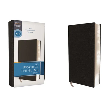 Niv, Pocket Thinline Bible, Bonded Leather, Black, Red Letter, Comfort Print