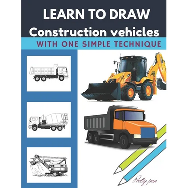 Learn to draw construction vehicles: With one simple technique