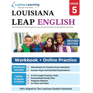 LEAP Test Prep: Grade 5 English Language Arts Literacy (ELA) Practice Workbook and Full-length Online Assessments: LEAP Study Guide