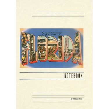 Vintage Lined Notebook Greetings from Florida