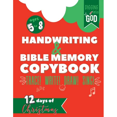 Christmas Handwriting & Bible Memory Copybook For Kids Ages 5-8: Trace Scripture Verses and Help Children Memorize the Christmas Story by Drawing, Sin