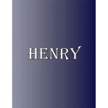 Henry: 100 Pages 8.5" X 11" Personalized Name on Notebook College Ruled Line Paper