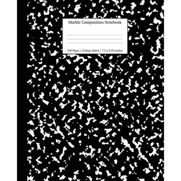 Marble Composition Notebook College Ruled: Black Marble Notebooks, School Supplies, Notebooks for School