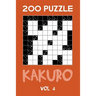 200 Puzzle Kakuro Vol 4: Cross Sums For Experts Puzzle Book, hard,10x10, 2 puzzles per page