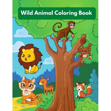 Wild Animal Coloring Book: Perfect for kids ages 4- 8, (8.5"x11") over 90 Pages (Kids Coloring Book)