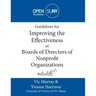 Guidelines for Improving the Effectiveness of Boards of Directors of Nonprofit Organizations
