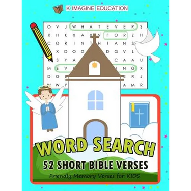 Word Search 52 Short Bible Verses: Friendly Memory Verses for Kids