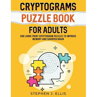 Cryptograms Puzzle Book For Adults - 500 Large Print Cryptogram Puzzles To Improve Memory And Sharpen Brain