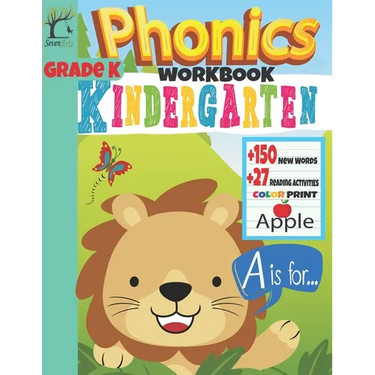 Phonics Workbook Kindergarten: +150 New Words +27 Reading activities: Color Print