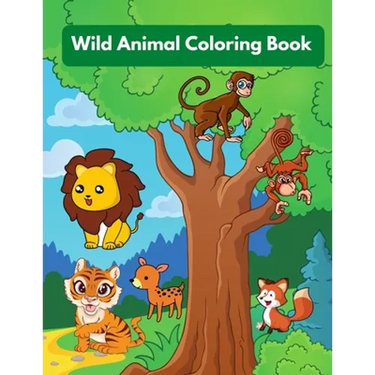 Wild Animal Coloring Book: Perfect for kids ages 4- 8, (8.5"x11") over 90 Pages (Kids Coloring Book)