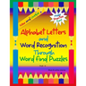 Alphabet Letters and Word Recognition Through Word Find Puzzles: PreK-K, B&W interior
