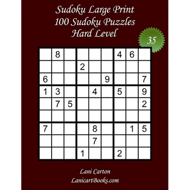 Sudoku Large Print for Adults - Hard Level - Nー35: 100 Hard Puzzles - Big Size (8.3"x8.3") and Large Print (36 points)