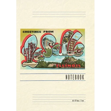 Vintage Lined Notebook Greetings from LaSalle, Illinois