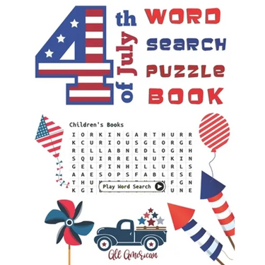 4th of July Word Search puzzle book: Activity Puzzle book for kids Fruits, Vegetables, Sea life, Cats, Holidays, Weathers, Animals Flowers word Search