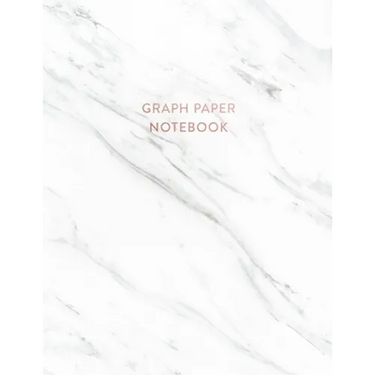 Graph Paper Notebook: Soft White Marble - 8.5 x 11 - 5 x 5 Squares per inch - 100 Quad Ruled Pages - Cute Graph Paper Composition Notebook f