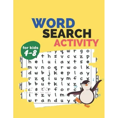 Word search activity for kids 4-8: activity work book game for kids age 4-8, easy large print word search puzzles contains animals word search, sports