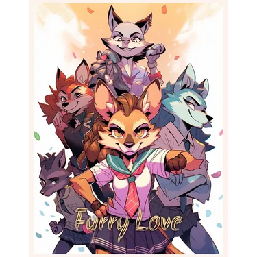 Furry Love: A coloring book for people who love Furries