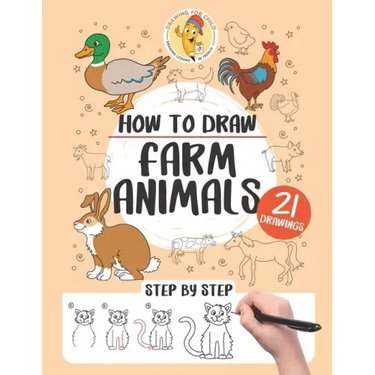 How to draw farm animals: 21 step-by-step