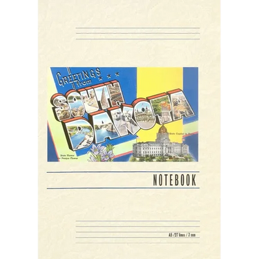 Vintage Lined Notebook Greetings from South Dakota