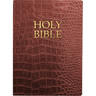 Kjver Holy Bible, Large Print, Walnut Alligator Bonded Leather, Thumb Index