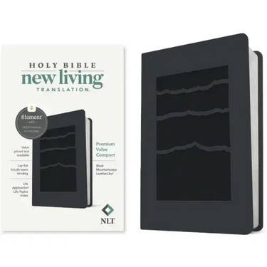 NLT Premium Value Compact Bible, Filament Enabled (Leatherlike, Black Mountainscape)