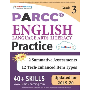 PARCC Test Prep: Grade 3 English Language Arts Literacy (ELA) Practice Workbook and Full-length Online Assessments: PARCC Study Guide