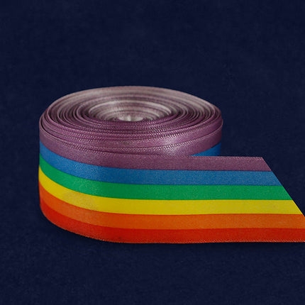 Satin Striped Rainbow Ribbon By The Yard (20 Yards) by Fundraising For A Cause