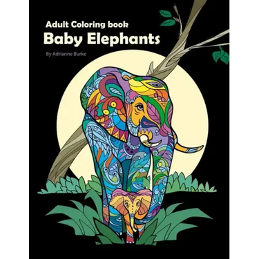 Baby Elephants: Adult Coloring Book
