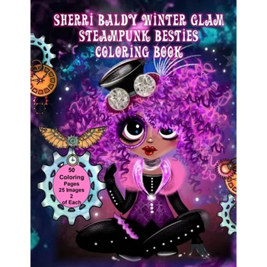 Sherri Baldy Winter Glam Steampunk Besties Coloring Book