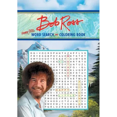 Bob Ross Word Search and Coloring Book