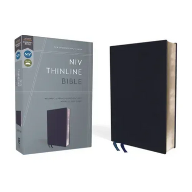 NIV, Thinline Bible, Bonded Leather, Navy, Red Letter Edition