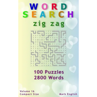 Word Search: Zig Zag, 100 Puzzles, 2800 Words, Volume 16, Compact 5"x8" Size