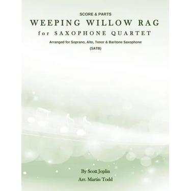 Weeping Willow Rag for Saxophone Quartet (SATB): Score & Parts