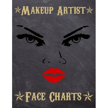 Makeup Artist Face Charts: Makeup cards to paint the face directly on paper with real make-up - Ideal for: professional make-up artists, vloggers