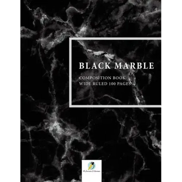 Black Marble Composition Book Wide Ruled 100 Pages