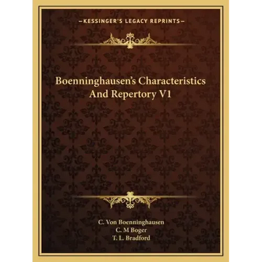 Boenninghausen's Characteristics and Repertory V1