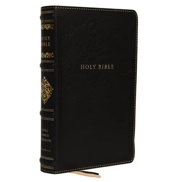 Kjv, Sovereign Collection Bible, Personal Size, Genuine Leather, Black, Thumb Indexed, Red Letter Edition, Comfort Print: Holy Bible, King James Versi