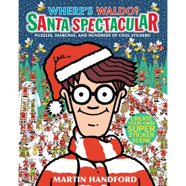 Where's Waldo? Santa Spectacular: (A Christmas-Themed Hidden Object Search-And-Find Puzzle & Sticker Book with Games & Hundreds of Stickers - A Perfec