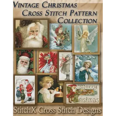 Vintage Christmas Cross Stitch Pattern Collection: Black & White Charts