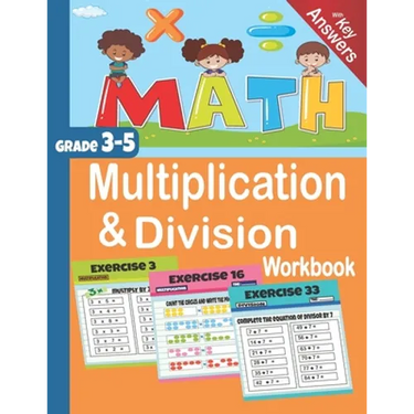 Multiplication & Division Workbook: Math Grade 3-5 with key answers