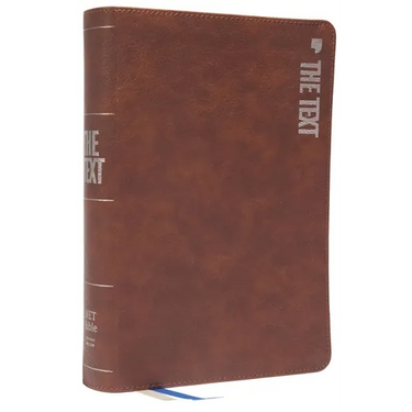 The Text Bible: Uncover the Message Between God, Humanity, and You (Net, Brown Leathersoft, Comfort Print)
