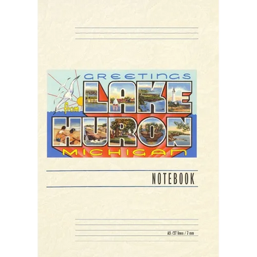 Vintage Lined Notebook Greetings from Lake Huron
