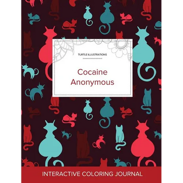 Adult Coloring Journal: Cocaine Anonymous (Turtle Illustrations, Cats)