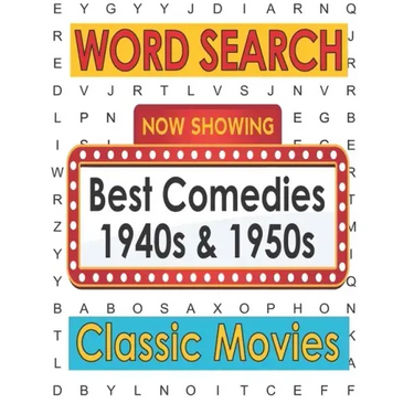 Movies Word Search Best Comedies 1940s and 1950s: Hollywood Movies Puzzle Book for Adults and Teen Puzzlers, Activity Gifts for Classic Movie Lovers