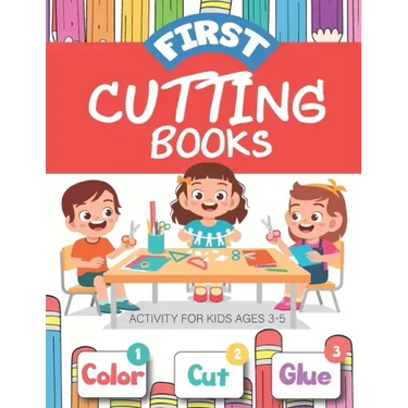 First Cutting books for kids ages 3-5: Gluing scissor skill book Activity Animal Fun Cutting Workbook Preschool Kindergarten, Ages 3 to 5 Great for a