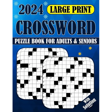 2024 Large Print Crossword Puzzle Book For Adults & Seniors With Solution