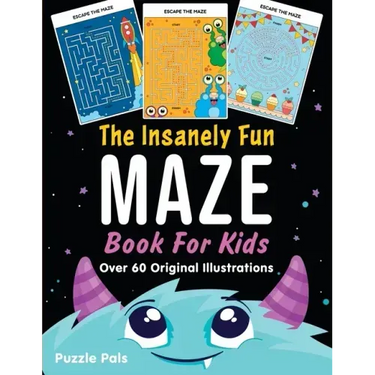 The Insanely Fun Maze Book For Kids: Over 60 Original Illustrations with Space, Underwater, Jungle, Food, Monster, and Robot Themes