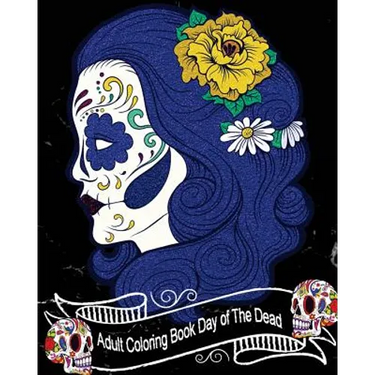 Adult Coloring Book Day of The Dead: Gorgeous Skull Drawings 50 High Quality Designs (Perfect for Skull Lovers) (Black Marble Soft Cover)